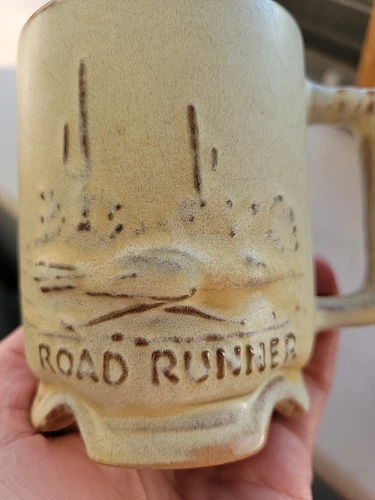 Vintage C1 Frankoma Roadrunner Pottery Coffee Mug