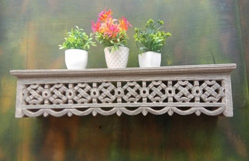 Wood Hand Carved Wall Bracket Wooden Wall Shelf Wooden Hand Carving Wall Shelf - Imagen 2 de 6