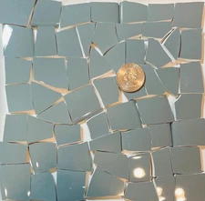 Broken China Mosaic Art and Craft Supply - Smooth Medium Gray Tiles E776