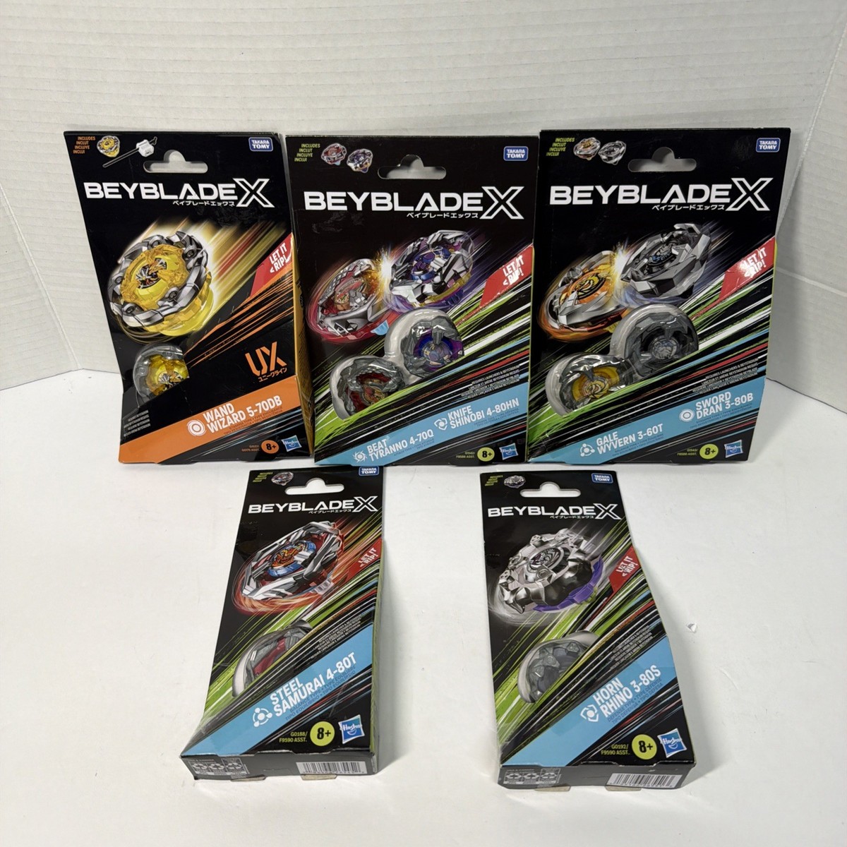 Beyblade X Lot NEW - Wand Wizard UX, Beat Tyranno, Gale Wyvern, 7
