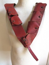 CARTOUCHIERE DE SPAHIS MEHARISTE OU CPLE EN CUIR ROUGE STRIE: ELEMENT SUPERIEUR