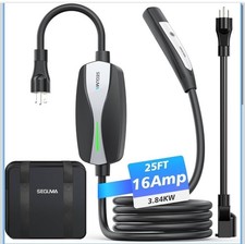 Level 1/2 Tesla Charger, 12A/16A, 25ft Extension Cable, Dual Voltage 240V NEM...