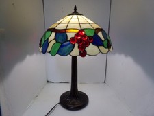 Vintage 2003 Tiffany Style Stained Glass Table Lamp 22"H
