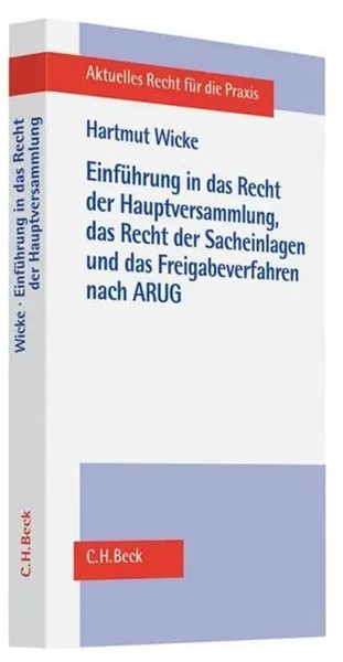 Hartmut Wicke | EinfüHrung In Das Recht Der Hauptversammlung, Das Recht Der...-image