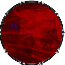 20" Custom Bass Kick Drum Front Head Skin Graphical Artistic Red