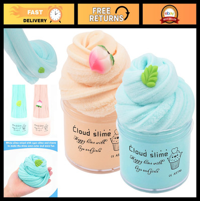 2 Pack Soft Non-Sticky Cloud Slime Kit - Scented Stress Relief Toy for Kids, Par