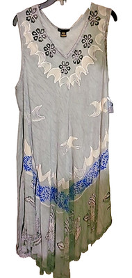 Summer Dress Ana & Kate 1 Size Reg Sleeveless Maxi 50'' L  100% Viscose Beachware