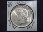 1922-D Peace dollae in A.U. / UNC condition # 6