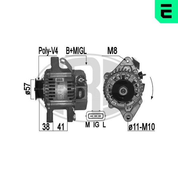 Era Lichtmaschine Generator Lima 209394A FüR Verso Toyota Yaris 14V NCP10 SCP12_-image