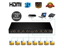 FJGEAR SM4K108 8-Port HDMI Audio Video Splitter HD 4K EU Plug