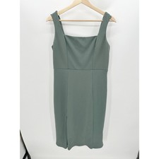 Show Me Your Mumu Eden Green Grey Square Neck Midi Dress Size XL Wedding Party