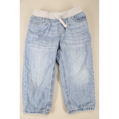 OshKosh Bgosh Toddler Boys Fleece Lined Denim Jeans Light Wash 3T Elastic Waist