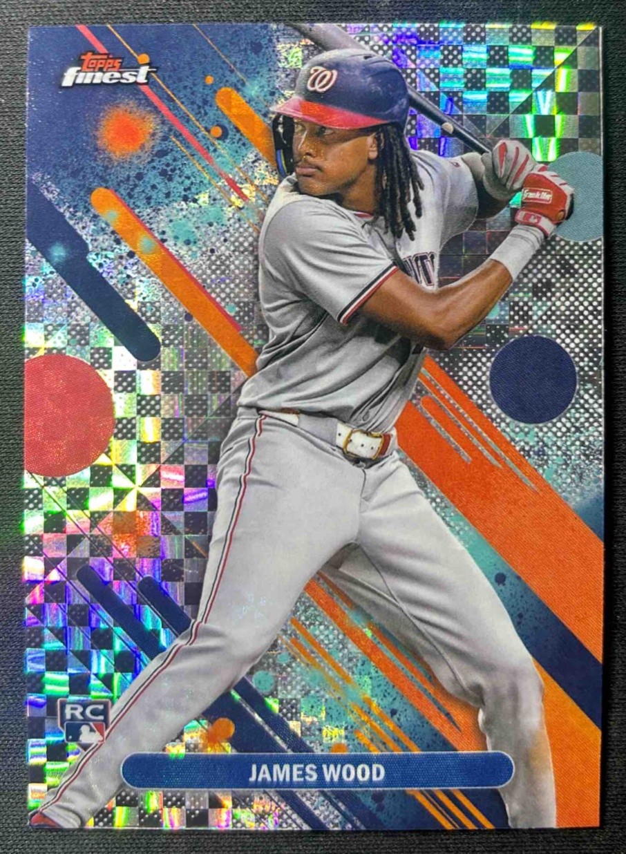2025 Topps Finest James Wood Common X-Fractor #100 RC Nationals Rookie