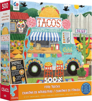 Ceaco Food Trucks - Taco Truck 500 Piece Jigsaw Puzzle NEW SEALED FAST SHIPPING