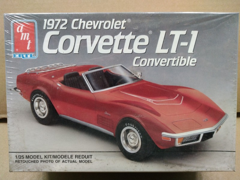 Vintage Sealed AMT 1972 Chevy Corvette LT-1 Conv. kit in 1/25th Scale. 