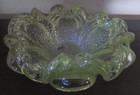 Vintage Murano Bullicante Style Yellow Art Glass Bowl Dish Silver Flakes Bubbles — photo 3