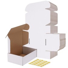 RLAVBL 9x6x3 Shipping Boxes Set of 30, White Corrugated Cardboard Mailer Box for