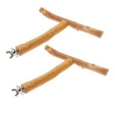 2 Pcs Parrot Training Stand Play Bird Gym Platform Cage Accessories