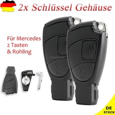 2X Schl&uuml;ssel mit Batteriefach f&uuml;r Mercedes W202 W203 W208 W210 W211 W245 2Tasten
