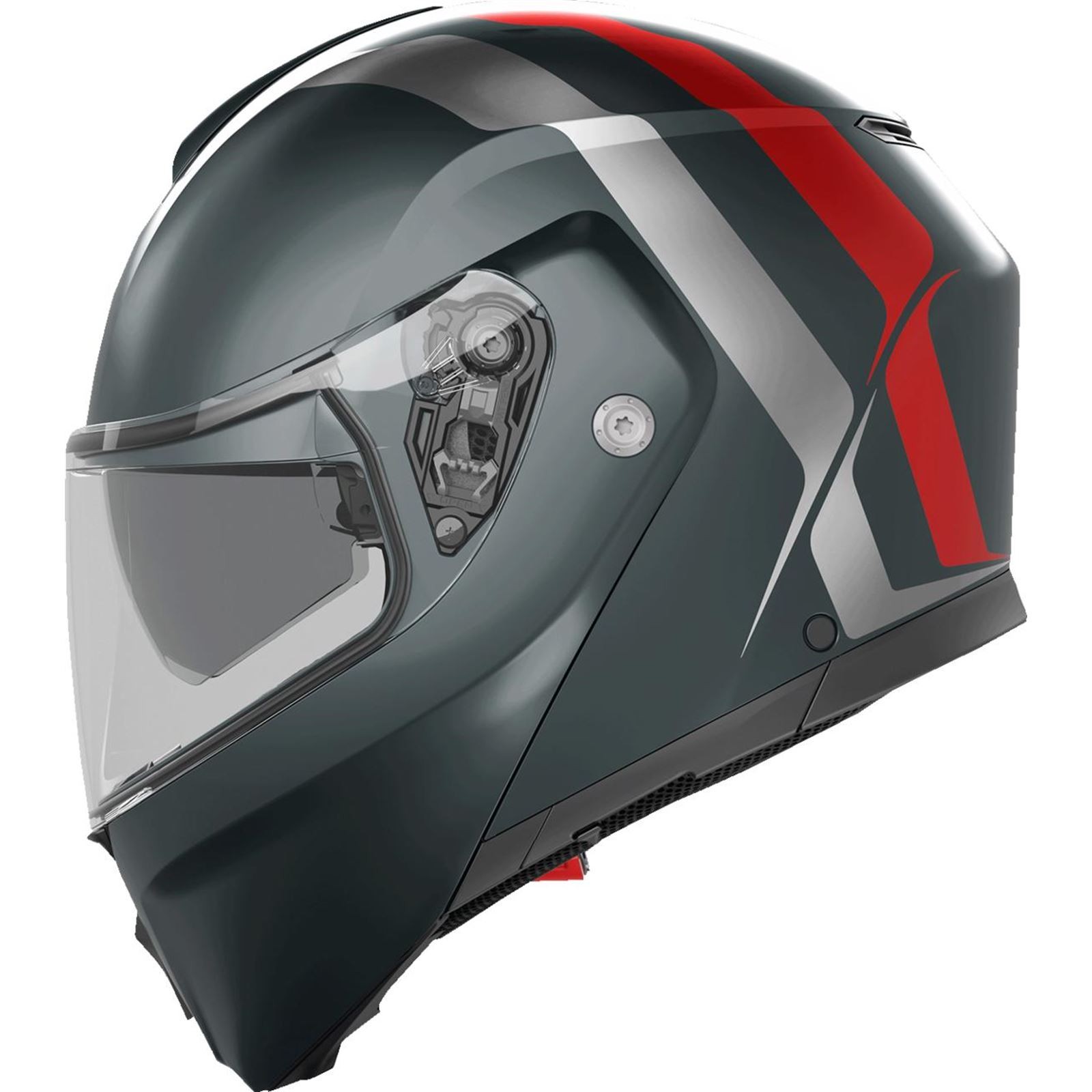Streetmodular Helmet - Resia - Matte Gray/Silver/Red - Small 2118296002006S