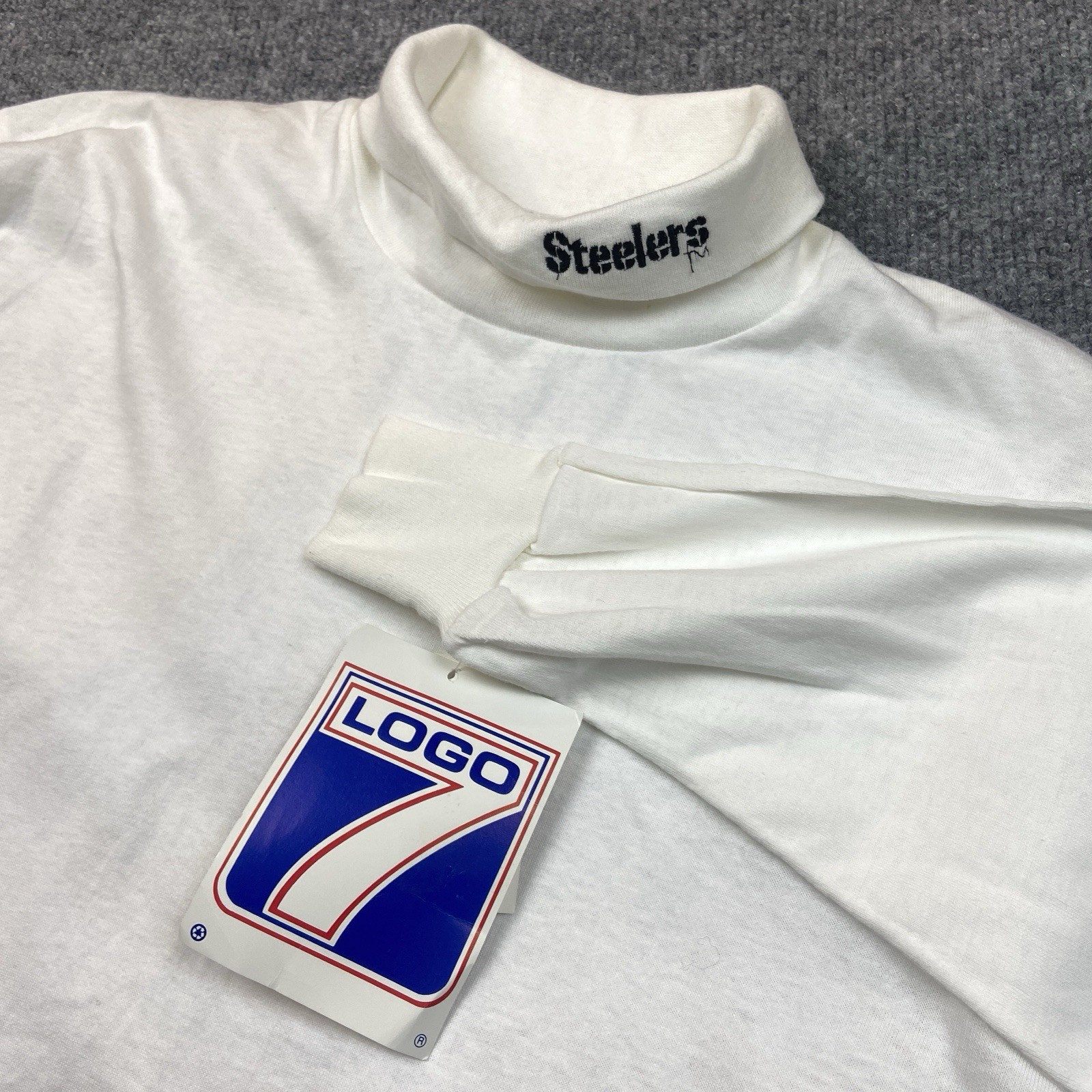 Vintage 90s Pittsburgh Steelers Turtle Mock Neck Logo 7 NWT NOS Size Small