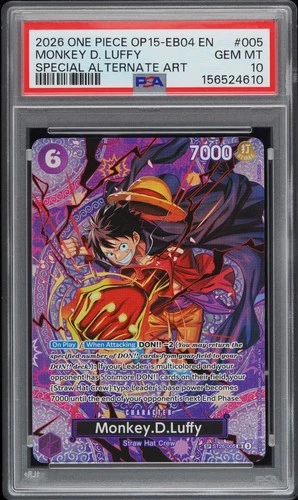 One Piece Monkey D Luffy Special Alternate Art OP15-EB04 EN #005 Gem Mint PSA 10
