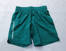 Under Armour Boy's Tech Woven Wordmark Shorts EH6 Rack Green/White Size XS NWT