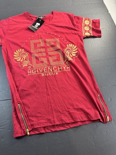 Givenchy Paris camicia uomo taglia large rossa stampa grafica nuova con etichetta vestibilità come media - Foto 7 di 9