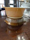 Vintage Pyrex Woodland Brown Tan Casserole Dishes Set of 2 - #471 & #472