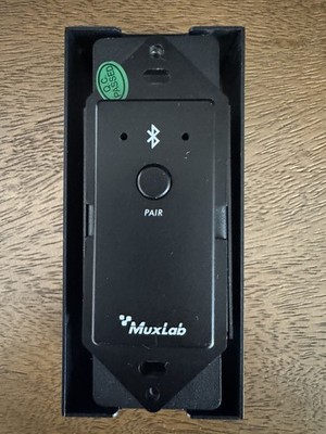 MuxLab Bluetooth Audio / Dante Interface - Black - Decora Plate & Back Box