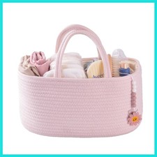 Baby Diaper Caddy Organizer for Girl Boy Rope Nursery Storage Bin Basket Port...