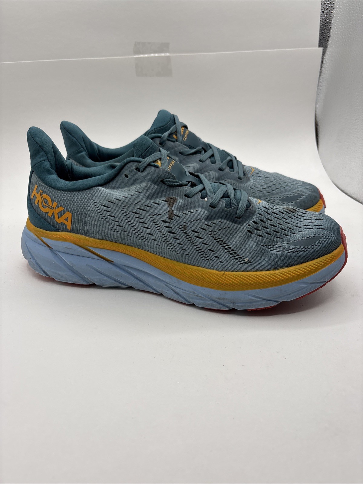 HOKA ONE ONE CLIFTON 8 MEN'S RUNNING SHOES  GOBLIN BLUE/ MOUNTAIN SPRING US 11 D thumbnail 10