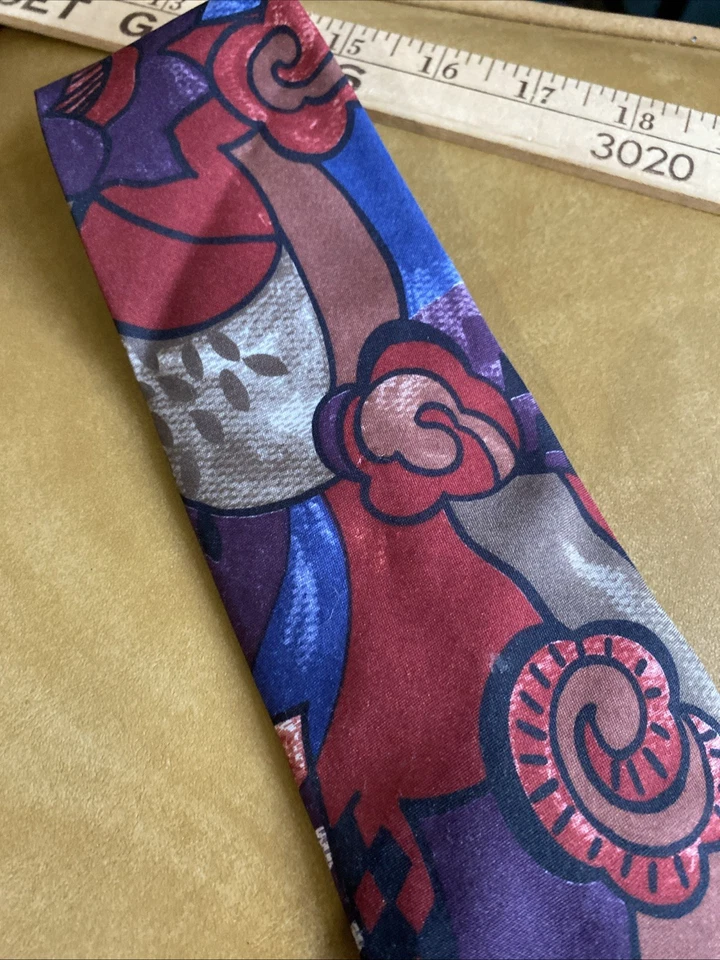 Gianni Italian Import Tie Multi Colored Floral Design Vibrant Vintage 54x3.5 - Image 4 of 4