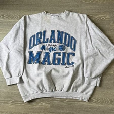 Vintage 90s Orlando Magic NBA Logo 7 Sweatshirt Gray Pullover XL