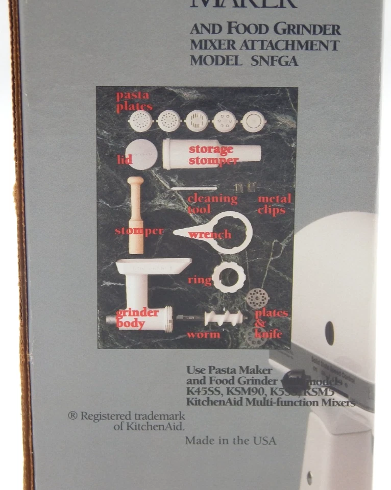 Accesorio mezclador de pie SNFGA Kitchen Aid para hacer pasta y molinillo de alimentos Foto 3 de 4