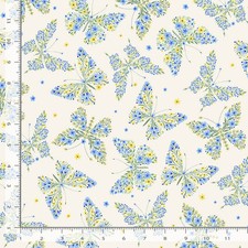 Floral Fabric Bee Kind Floral Butterflies Cream Timeless Treasures YARD