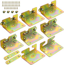 8PCS Bed Rail Brackets with Screws Bed Frame Brackets Metal Bed Rail Hooks Color