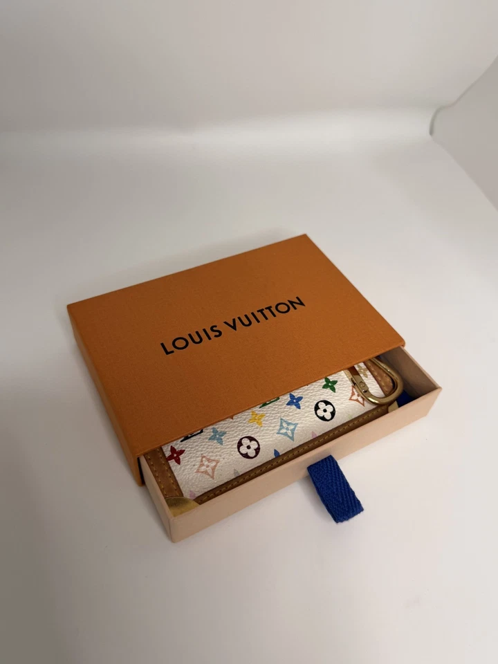 Authentic Louis Vuitton x Takashi Murakami WHITE Multicolor Pochette Coin Pouch - Image 4 of 4
