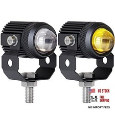 Motorcycle LED Driving Fog Lights 60W White and Amber LED Pods Projector