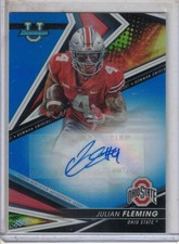 2022 Bowman's Best football Julian Fleming BLUE Refractor rookie auto /150 card