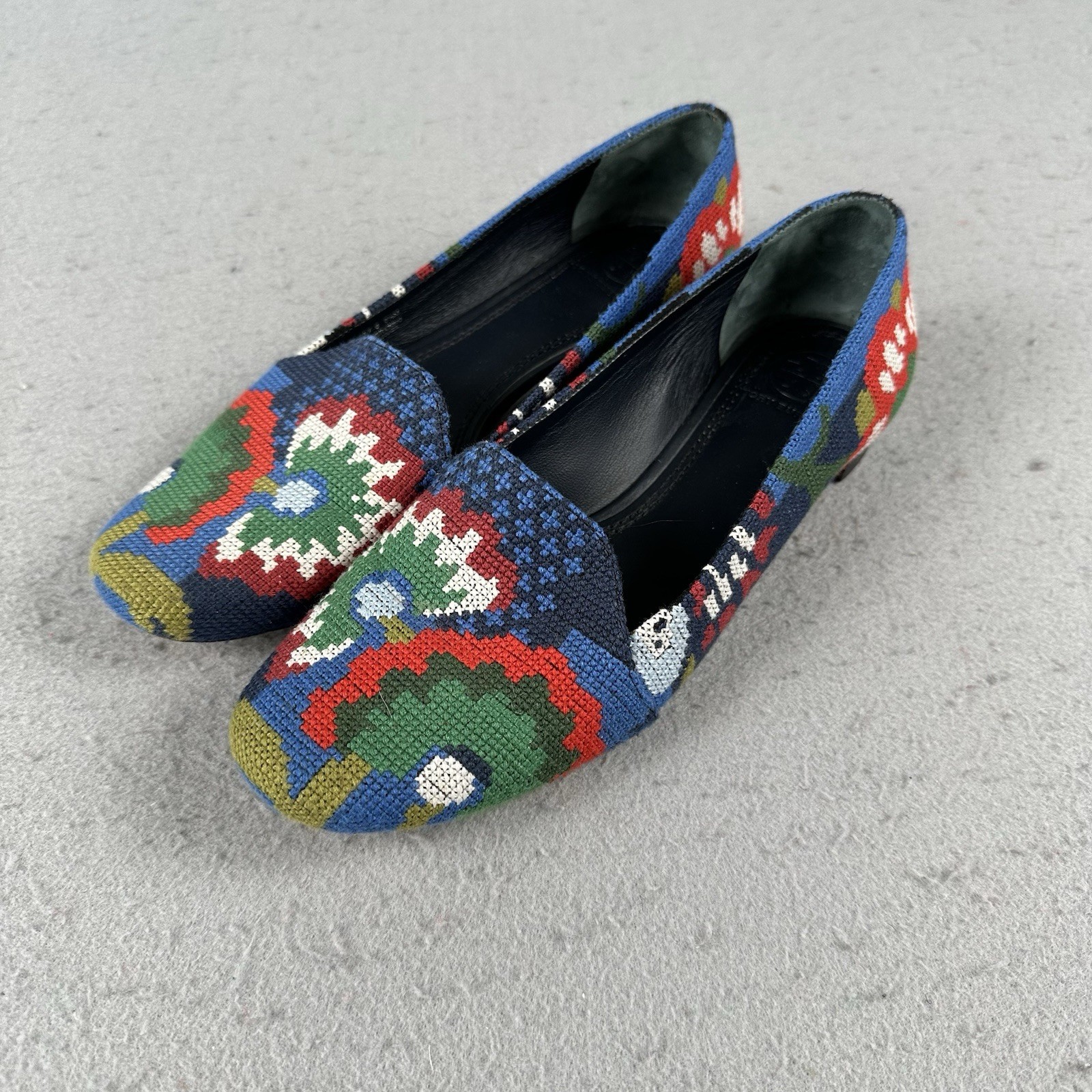 SAOLA Mocassini Tory Burch Sadie Needlepoint donna 6 5 m multicolore suola in pelle floreale