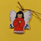 Lot of 6 vintage Ceramic, Metal, bone China Hanging christmas Ornaments — photo 4