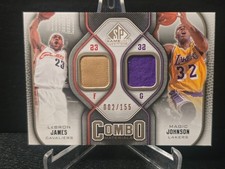 2009-10 NBA SP Game Used LEBRON JAMES/MAGIC JOHNSON Dual Patch /155