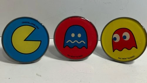 Set Of 3 PAC MAN BLINKY INKY Video Game Characters Drawer Pulls Knobs Dresser