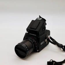 Hasselblad 500C/M Medium Format Camera w/ Prism Finder, 50mm Lens, 3 Film Backs