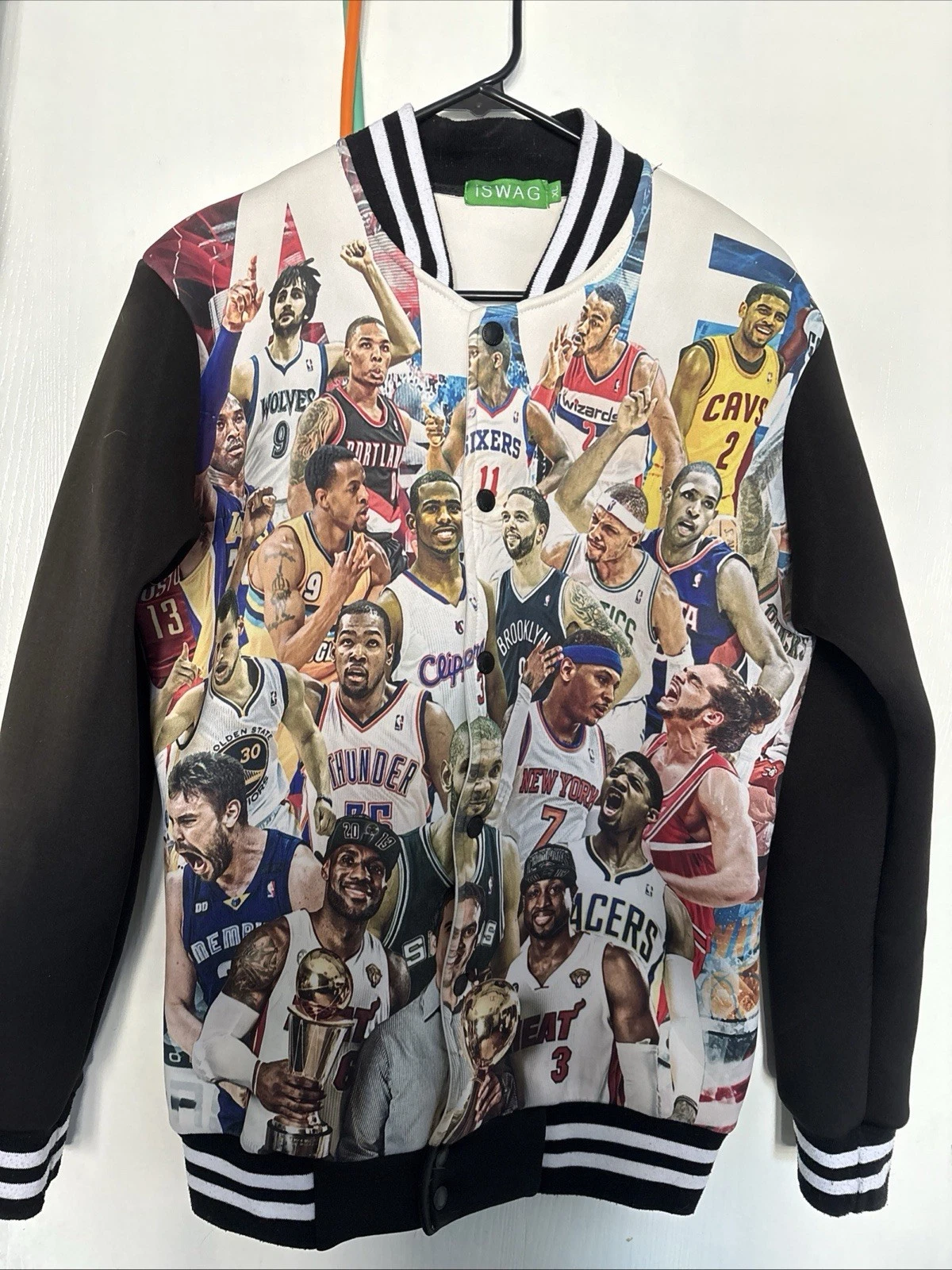 2014 Vintage NBA iSWAG JACKET Size XL ALL NBA PLAYERS WITH LEBRON AND D WADE