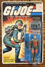 1982 GI g.i. Joe Flash Laser Rifle Trooper MOC  Straight Arm blister Not Sealed