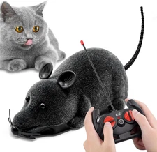 Remote Control Rat Toy, Electronic RC Mouse Toy Emulation Flocking Rat Toy In...