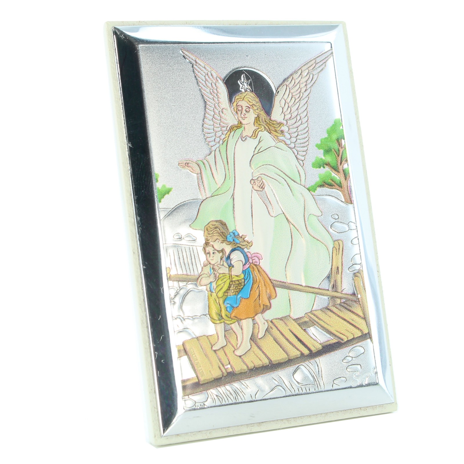 Cadre rectangulaire Ange Gardien sur table de chevet