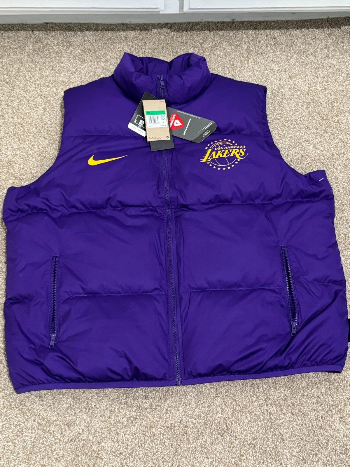 NWT! Nike LA Lakers City Edition Men XL Puffer Vest Purple Jacket FZ0335 $185
